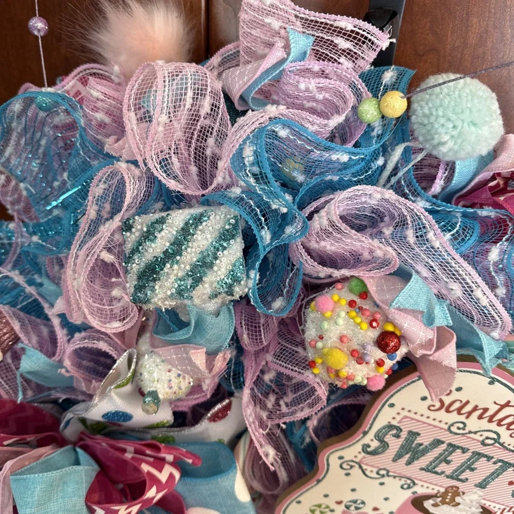 Candyland wreath, peppermint wreath, christmas wreath, whimsical wreath